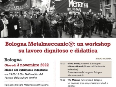 Bologna metalmeccanica: un workshop su lavoro dignitoso e didattica